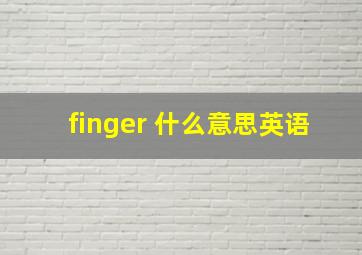 finger 什么意思英语